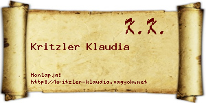 Kritzler Klaudia névjegykártya
